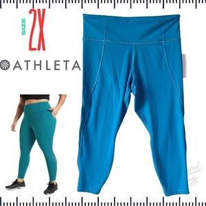 Athleta [2X - NWT] Lightning Stash 7/8 Tights Leggings in Teal